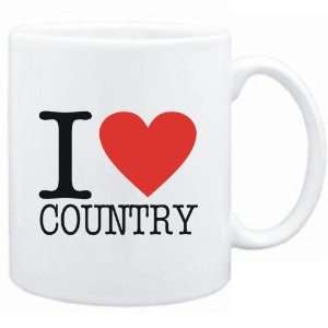 Mug White  I LOVE Country  Music
