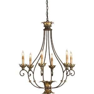  Company 9947 6 Light Romanza Chandelier, Distressed Silver Leaf/Gold 