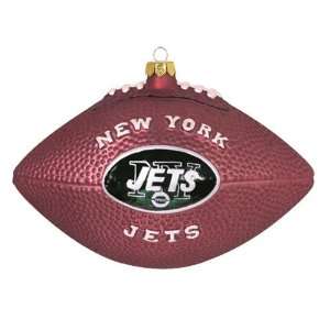  New York Jets NFL Glass Football Ornament (5) Sports 