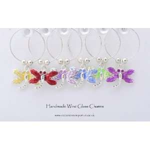  Dragonfly Wine Glass Charms