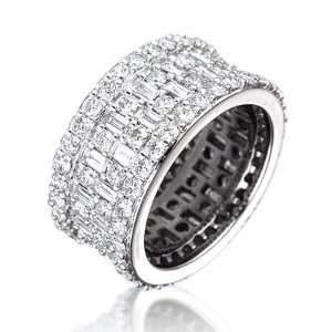   Eternity Ring in 18ct White Gold, Ring Size 7.5: David Ashley: Jewelry