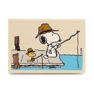   Mounted Rubber Stamp Fishing Time; 2 Items/Order: Kitchen & Dining