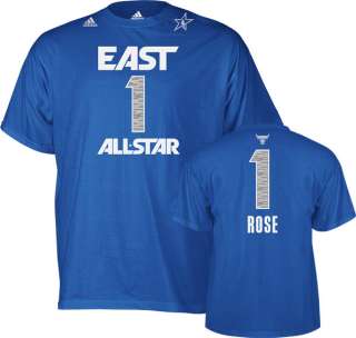 Derrick Rose Blue 2012 NBA All Star East Game Name and Number Tee 
