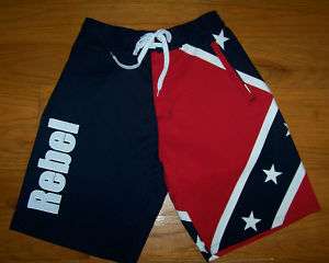 Rebel flag board shorts Confederate swimming trunks Med  