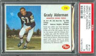 1962 POST # 174 GRADY ALDERMAN PSA 9  