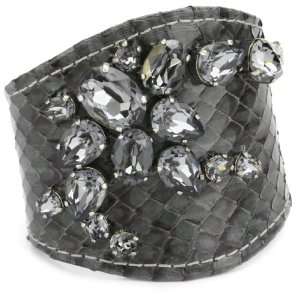  TED ROSSI Classic Large Snakeskin Crystal Cascade Soft 