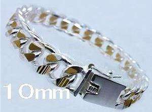 Free shipping 10mm wide Fashion New GOLD SILVER PLATED Thick Curb MEN 