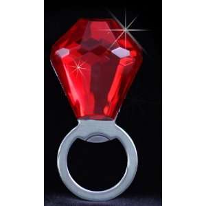 Ruby Red Diamond Ring Pop Bottle Opener Trendy Party Favor Bridesmaid 