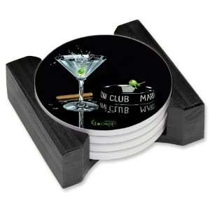  Michael Godard   Martini Club Ceramic Drink Coaster Set 