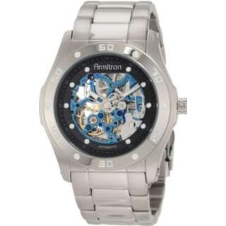 Armitron Mens 204406BISV Automatic Silver Tone with Black and Blue 