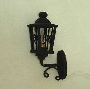 Dollhouse Miniature Working Black Carriage or Coach Lamp  