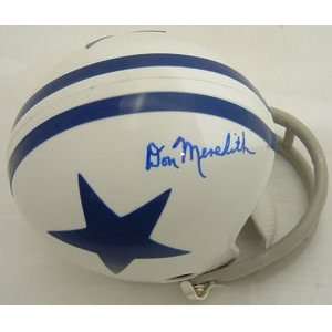  Autographed Don Meredith Mini Helmet   Whtie TB Sports 