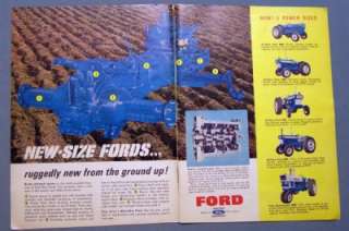 1965 FORD Tractor Ad NEW SIZE FORDS 5 POWER SIZES 2 Pg  