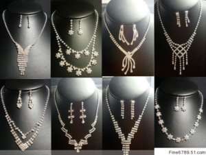 Wholesale 8Sets New Prom Rhinestone Mix Necklaces Sets  