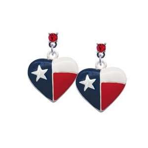 Texas Lone Star Heart Charm Earrings [Jewelry]: Jewelry