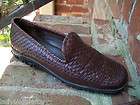 COLE HAAN COUNTRY DARK BROWN WOVEN LEATHER NUBBY SOLE DRIVING MOC 