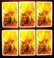 LOT OLD MINT SINGLE PLAYING CARDS KITTEN KITTY CAT   