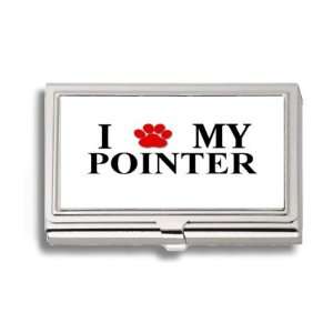  Pointer Paw Love My Dog Business Card Holder Metal Case 