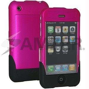  Amzer Rubberized Swill Case   Hot Pink Black: Cell Phones 