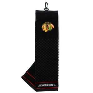  Chicago Blackhawks NHL Embroidered Tri Fold Towel: Sports 