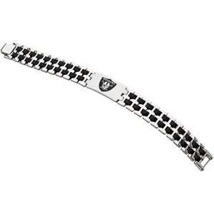   Raiders Stainless And Rubber Team Logo Bracelet: Sports & Outdoors