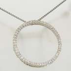 Alluring 14k White Gold 0.50ct Eternity Diamond Circle Pendant & 18 