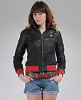 New Womens Superdry Crashed Biker Leather Jacket AD2090/3250