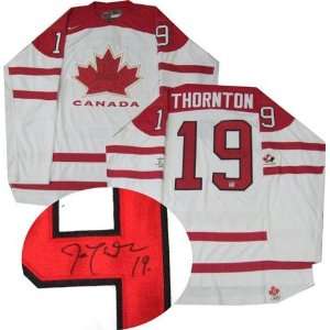Joe Thornton Signed Jersey Canada Replica white   Autographed NHL 