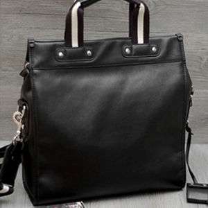 Mens Leather Mulkin Shoulder Messenger Bag (Black) 06  