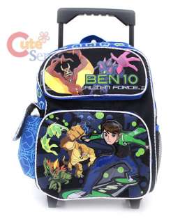 Ben 10 Alien Force Roller School Backpack Rolling Bag  12in Blue
