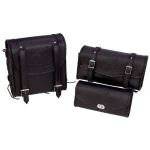  Best Quality 3Pc Black Motorcycle Bag Set By Diamond Plate 