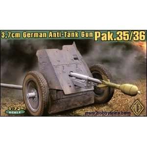    Ace 1/72 3.7cm Pak 35/36 German Anti Tank Gun Kit Toys & Games