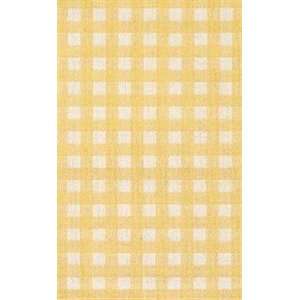   French Check Yellow 357 29424 5 8 X 8 9 with Free Pad Area Rug