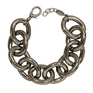  Large Cable Chain Bracelet in Hematite: Jewelry