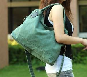   Womens Casual Washed Canvas Shoulder Bag Tote Bag Handbag 2 Way