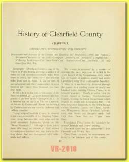 CLEARFIELD COUNTY PENNSYLVANIA History Genealogy Book  
