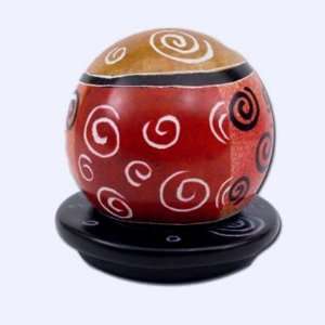   Swirl Decorative Ball African Art Hand Carved Stone