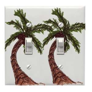  Palm Tree Double Light Switch Cover