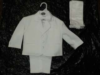 Baby Boys White Baptism Christening Tuxedo Suit/Y1/XS/ 0 3 Months 