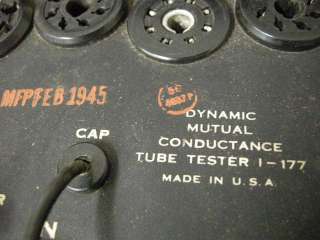   SIGNAL CORP HICKOK DYNAMIC MUTUAL CONDUCTANCE I 177 TUBE TESTER  