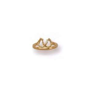  14KT Gold Double Horseshoe Ring   Size 8: Everything Else
