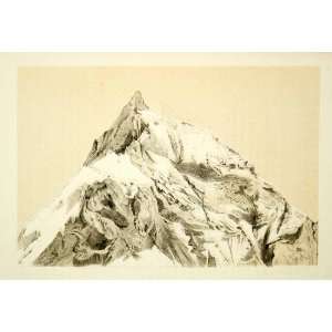  1872 Lithograph John Ruskin Cerwin North west Mountain 