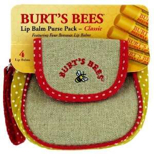  Burts Bees Lip Balm Purse Pack   Classic 4 unit Health 