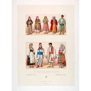 com 1888 Chromolithograph Costume Turkey Greece Traditional National 