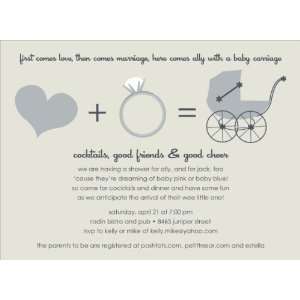    Love + Marriage Taupe Baby Shower Invitations: Home & Kitchen