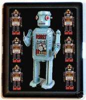 Tin Toy Robot RETRO Metal Wallet ID or Cigarette Case  