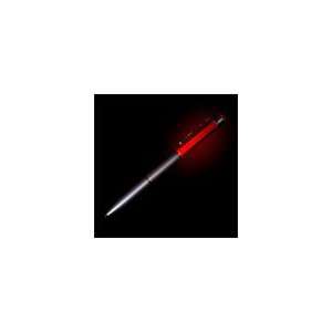  Silver and Red Art Deco Light Up Pen, Lighted Pens, L.E.D 