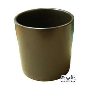  Ceramic Cylinder Vase 5x5   Brown: Arts, Crafts & Sewing