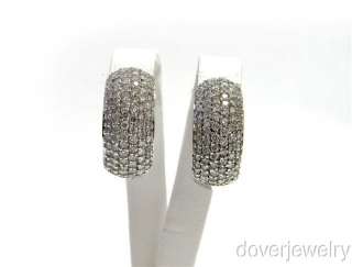 Designer Sonia B 6.00ct Diamond 18K Gold Large Hoop Earrings NR  