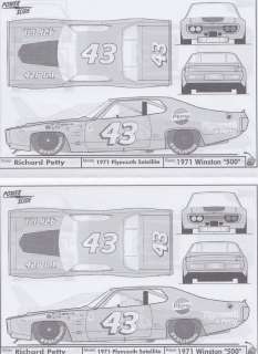 43 Richard Petty STP Plymouth 1970 1972 Decals  
